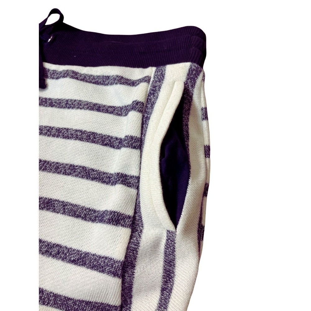 Jones New York Women Mini Skirt S Navy White Stripe Knit Pull-On A-Line Casual - Picture 4 of 10